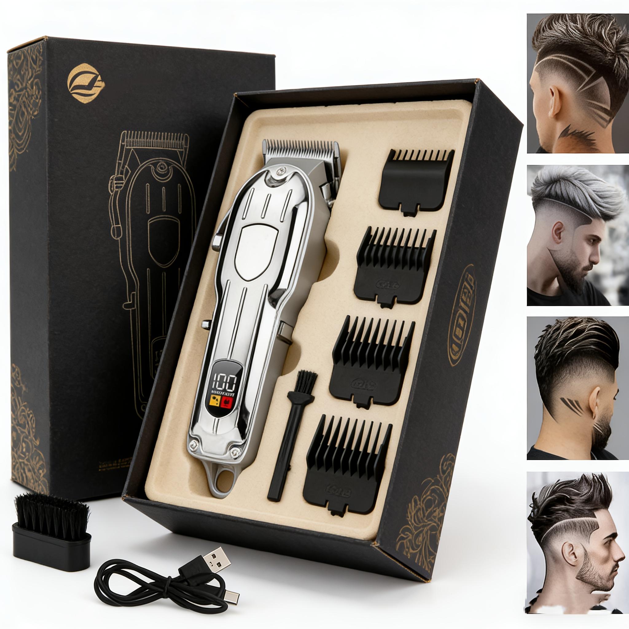 Men'S Grooming Electric Trimmer - USB充電式ヘアクリッパーセット — コードレス、多機能トリマー＆グルーミングキット（男性用）。 プロ仕様の電動バリカン、髭トリマー、そして完全な理容キット — 完璧な贈り物。