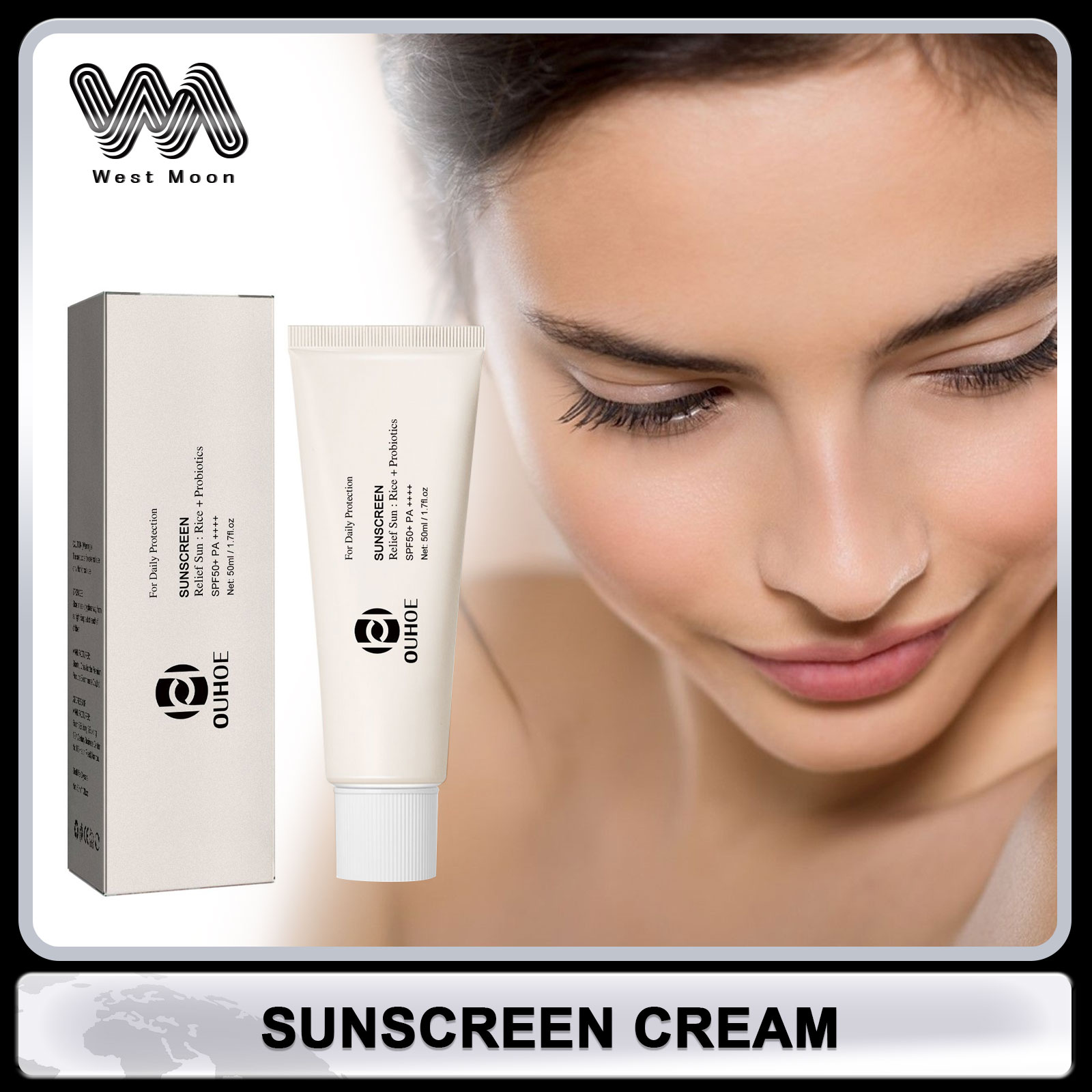 Face Moisturizer Spf - 日焼け止めクリーム,spf 50,UV絶縁,長持ち,保湿,防水,オイルコントロール,さわやか,日焼け止め