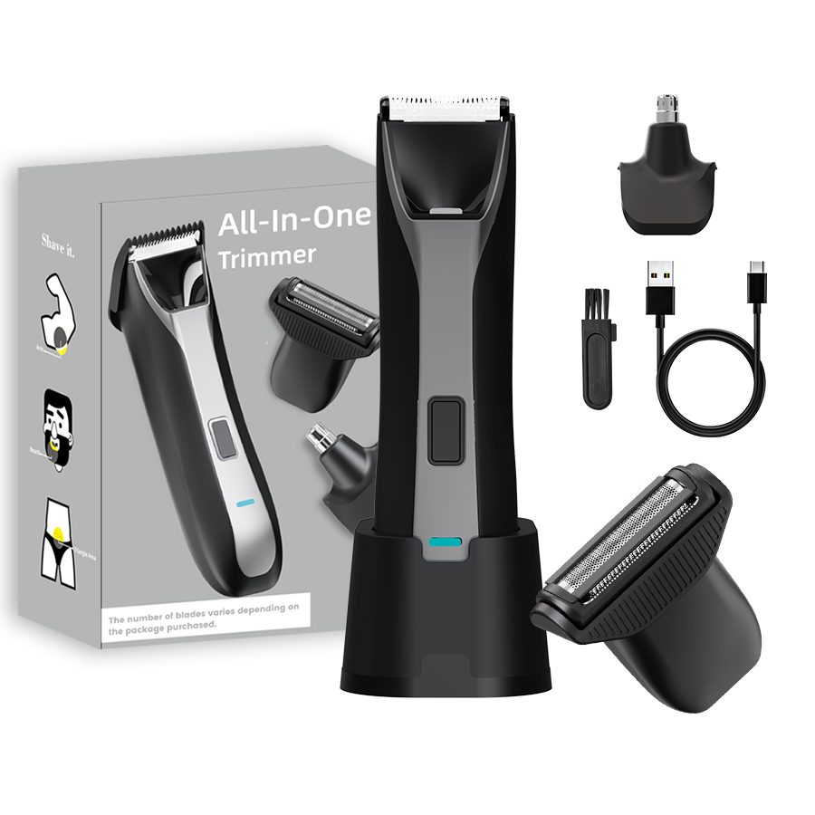 Men Grooming Full Body - 3in1メンズボディヘアトリマーIPX7防水7000RPMモーターパールカーブブレードマンスケープ鼻毛耳毛シェーバーフルボディグルーミングキット
