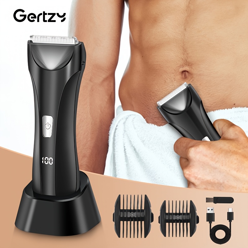 Men Grooming Full Body - メンズ電動ボディトリマー＆シェーバー、USB充電式2-in-1グルーミングツール、セラミック刃でスムーズな全身トリミング、脇、腕、脚、髭に多目的使用可能、肌に優しい、男性への理想的な父の日ギフト