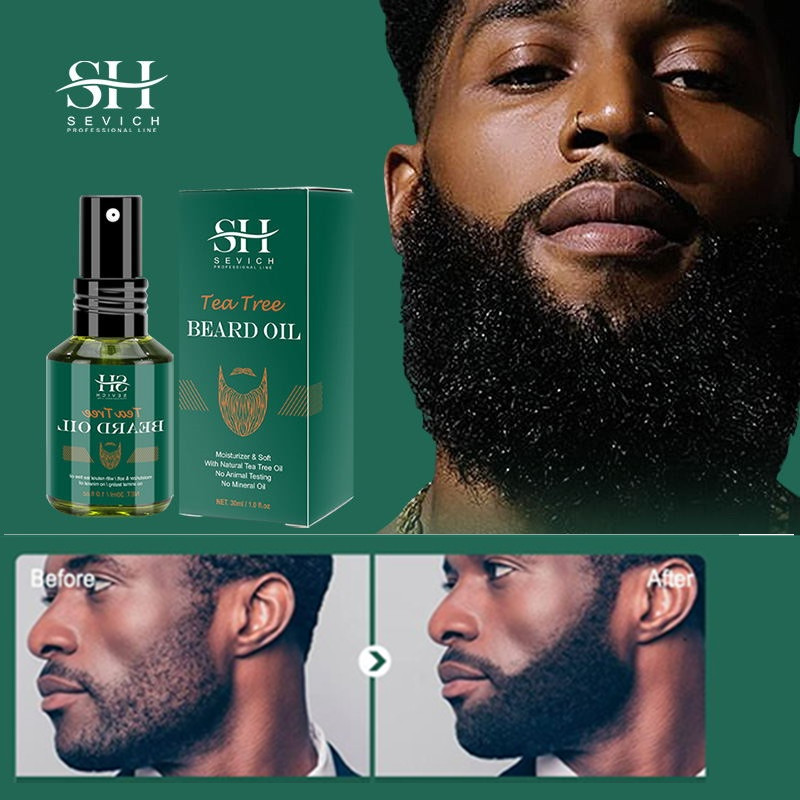 Beard Oil Growth - Sevich ティーツリー成長ひげオイル高速効果的なひげの成長とクリーンスキン厚くてしなやかなひげケアエッセンス男性用 30 ミリリットル