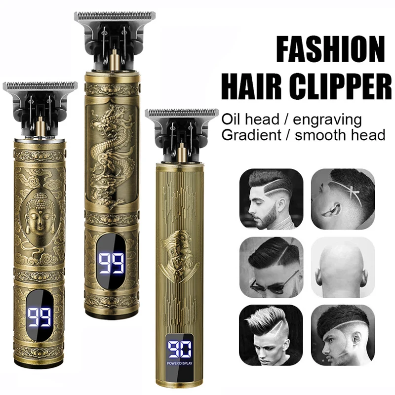 Men'S Grooming Electric Trimmer - T9 メンズグルーミングキット コードレスバリカン 電気シェーバー USB急速充電 ヴィンテージバーバートリマー