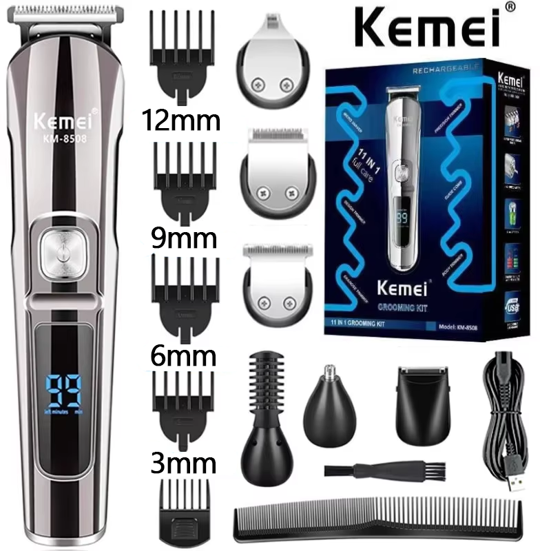 Men'S Grooming Electric Trimmer - Kemei プロフェッショナル多機能ひげトリマー防水 6 で 1 ヘアクリッパー電気かみそり男性用グルーミングキット