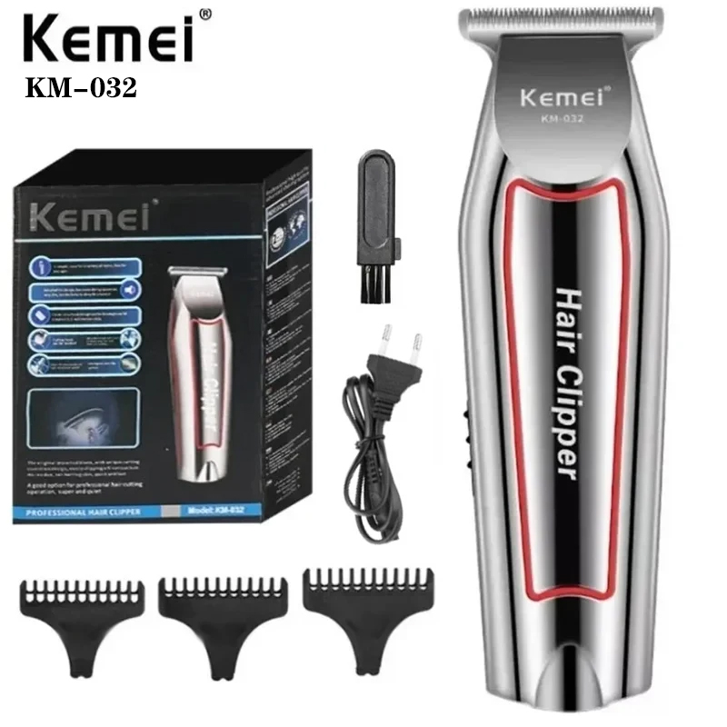 Men'S Grooming Electric Trimmer - Kemei-男性用のプロ仕様の電動バリカン,あごひげクリッパー,ヘアカットマシン,グルーミングキット,KM-032
