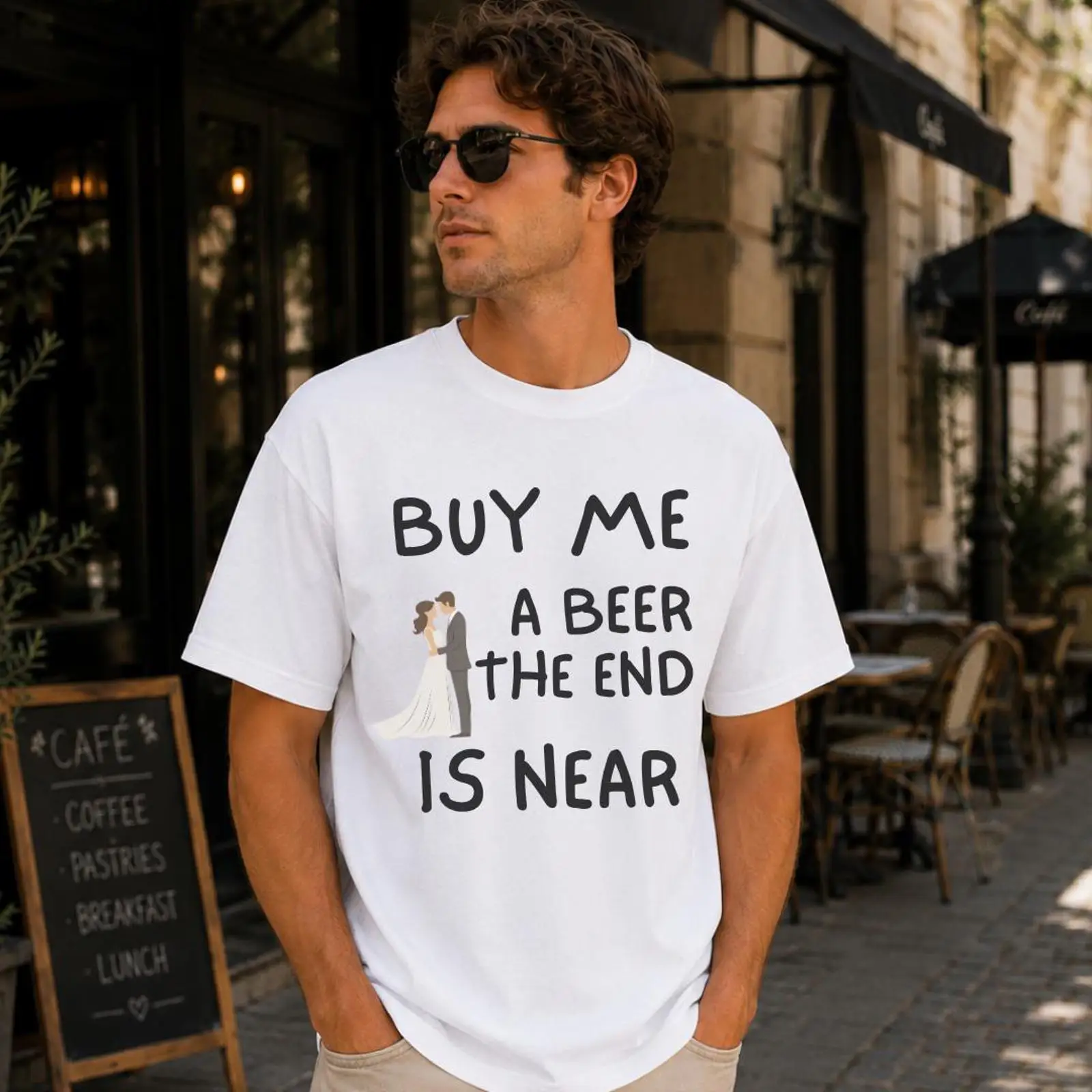 面白い独身者Tシャツ「ビールを買って」「終わりが近い」新郎パ - Men'S Grooming Near Me のレビューと価格