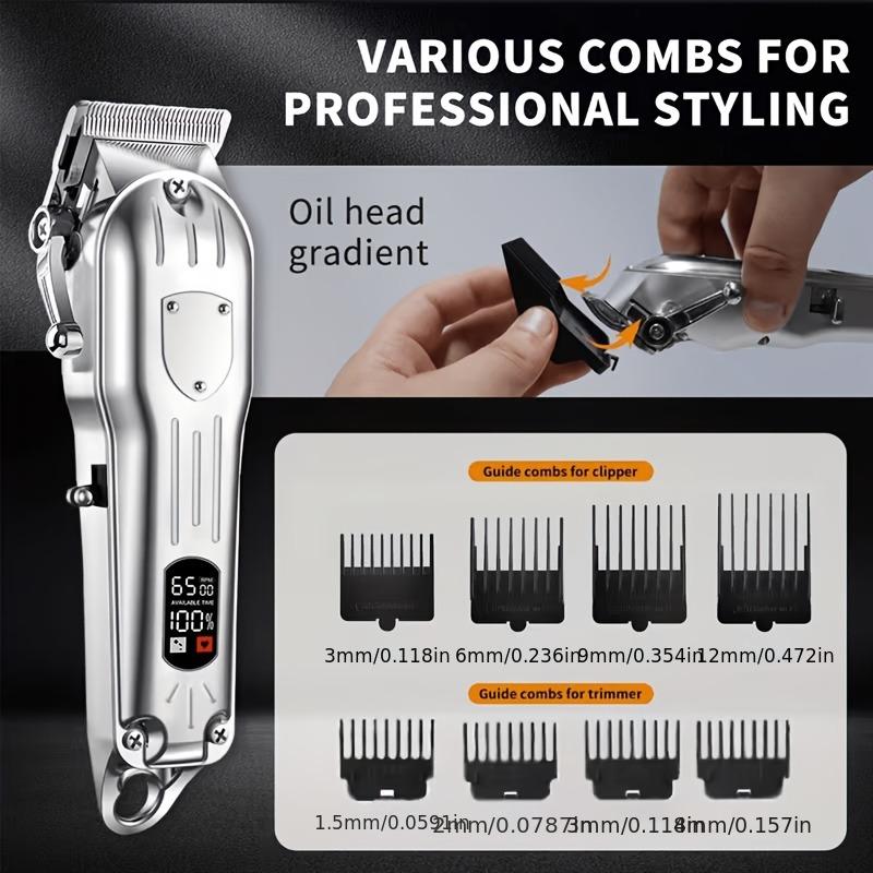 USB充電式ヘアクリッパーセット — コードレス、多機能トリ - Men'S Grooming Electric Trimmer のレビューと価格