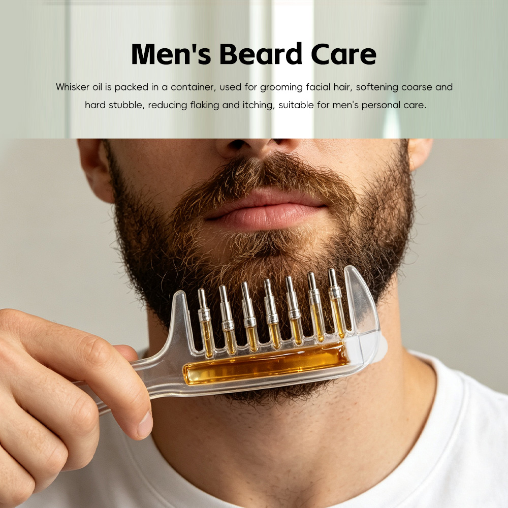 男女兼用、透明素材のエッセンシャルオイルアプリケーター付きマ - Beard Oil Growth のレビューと価格