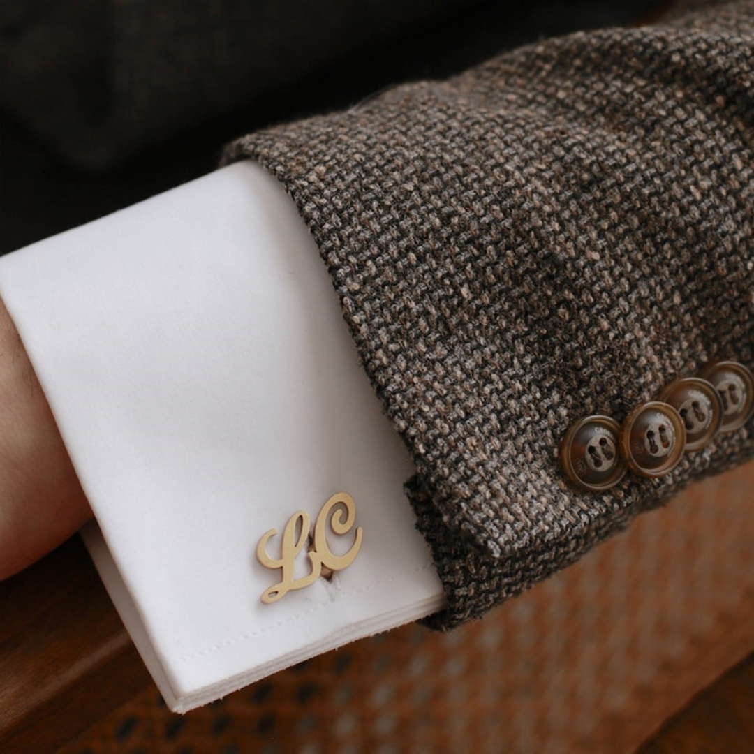 カスタムネームカフスボタン男性用ステンレス鋼パーソナライズ文 - Men'S Groom のレビューと価格