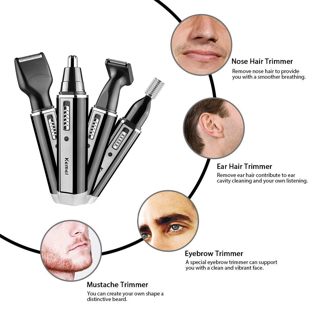 Kemei 充電式電気オールインワンヘアトリマー男性用グルー - Men'S Grooming Electric Trimmer のレビューと価格