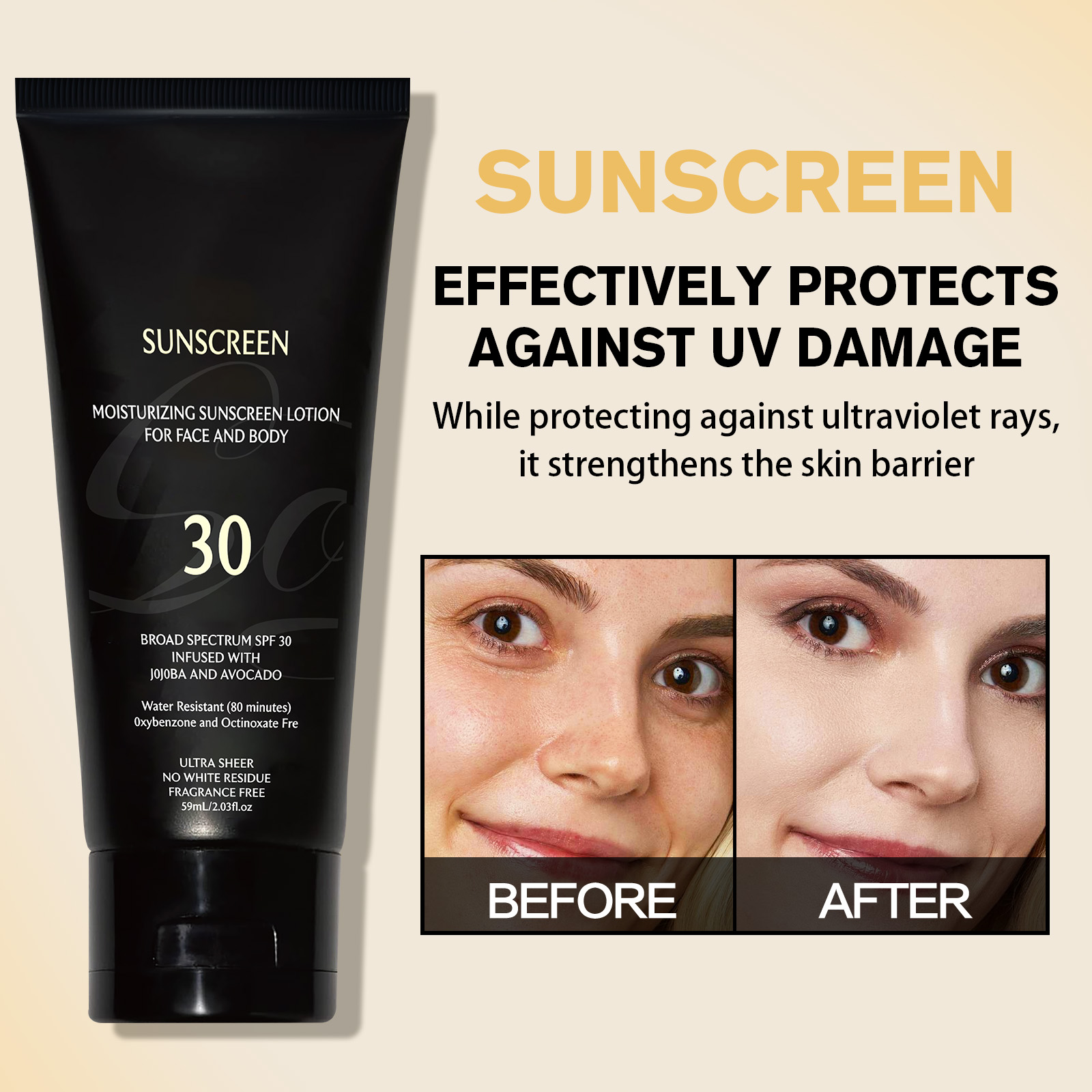 UVカット広域スペクトル日焼け止めローション　アンチエイジン - Face Moisturizer Spf のレビューと価格