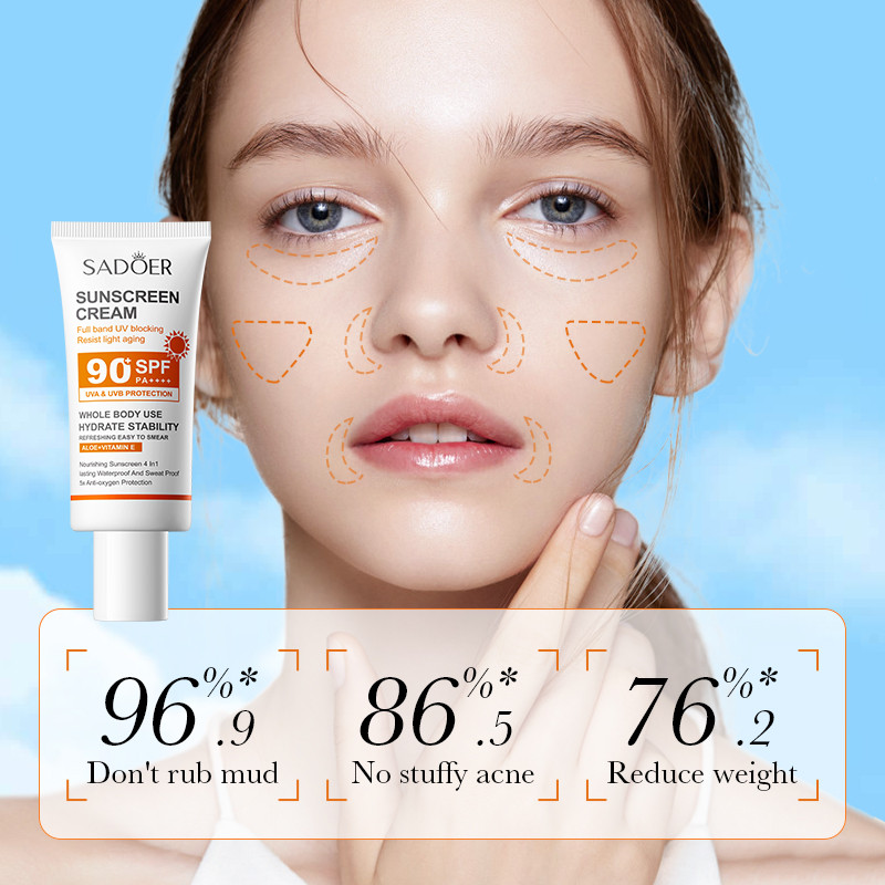 Sadoer 日焼け止めクリーム 高保護 SPF 90+ P - Face Moisturizer Spf のレビューと価格