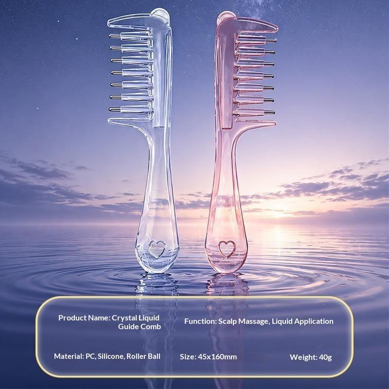 クリアエッセンシャルオイルアプリケーター付きマッサージコーム - Beard Oil Growth のレビューと価格