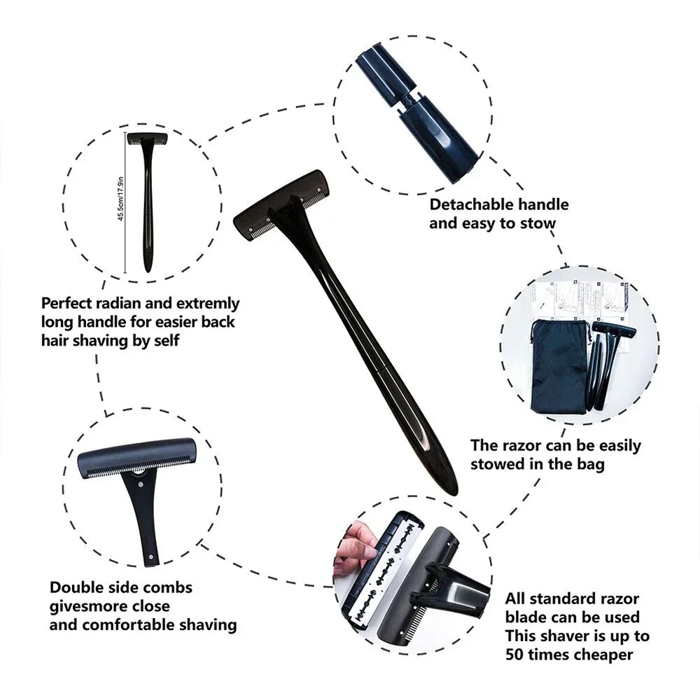男性用ロングハンドル背中シェーバー、延長ハンドル付き全身脱毛 - Men Grooming Full Body のレビューと価格
